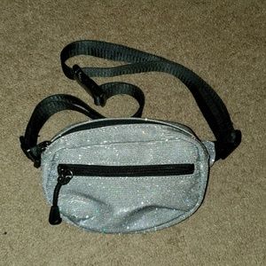 Misguided Glitter Silver Fanny Pack Small
